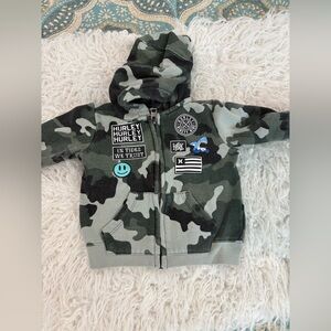 Hurley Kids Camouflage Hoodie - Black and Gray